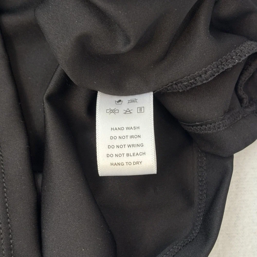 NWT Popilush Black Built in Shapewear Slimming Ruched Bodycon Dress Large Sleek - Picture 6 of 9